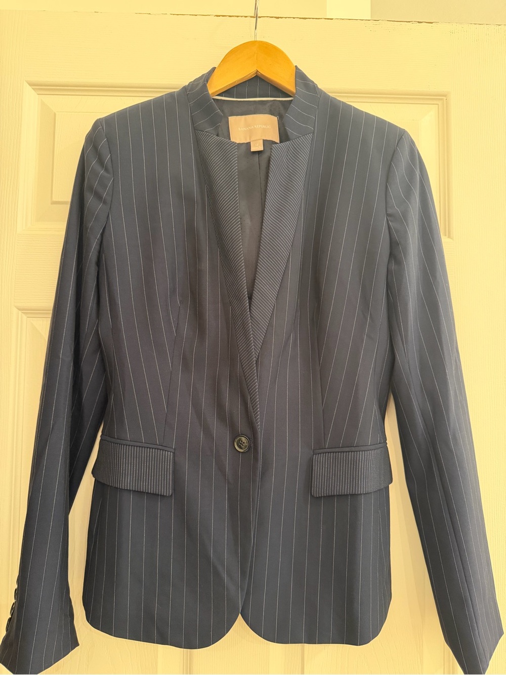 Banana Republic Navy Pinstripe Blazer